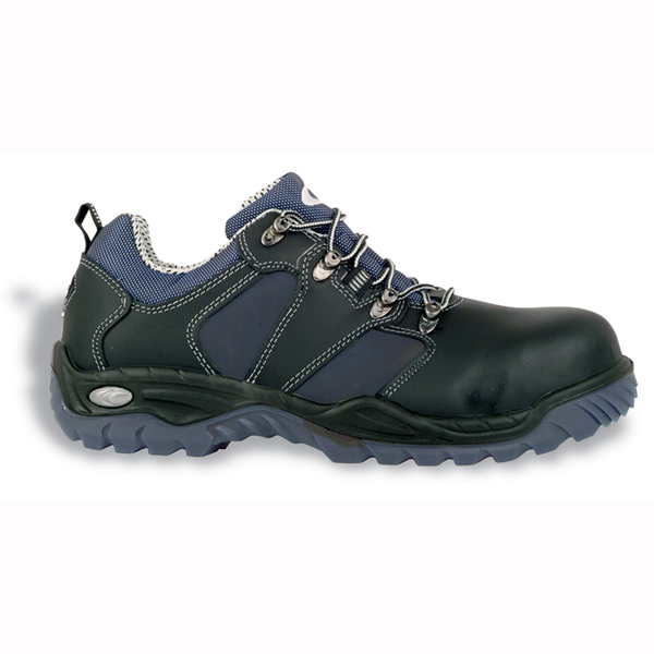 Trainer black and blue water repellent full grain leather, non metallic ...